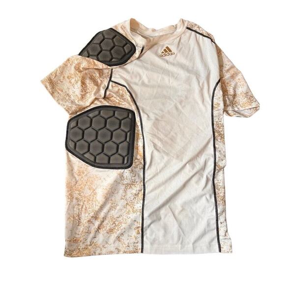 Adidas Techfit Padded Compression Shirt Mens Large White Camo Football - Picture 1 of 3